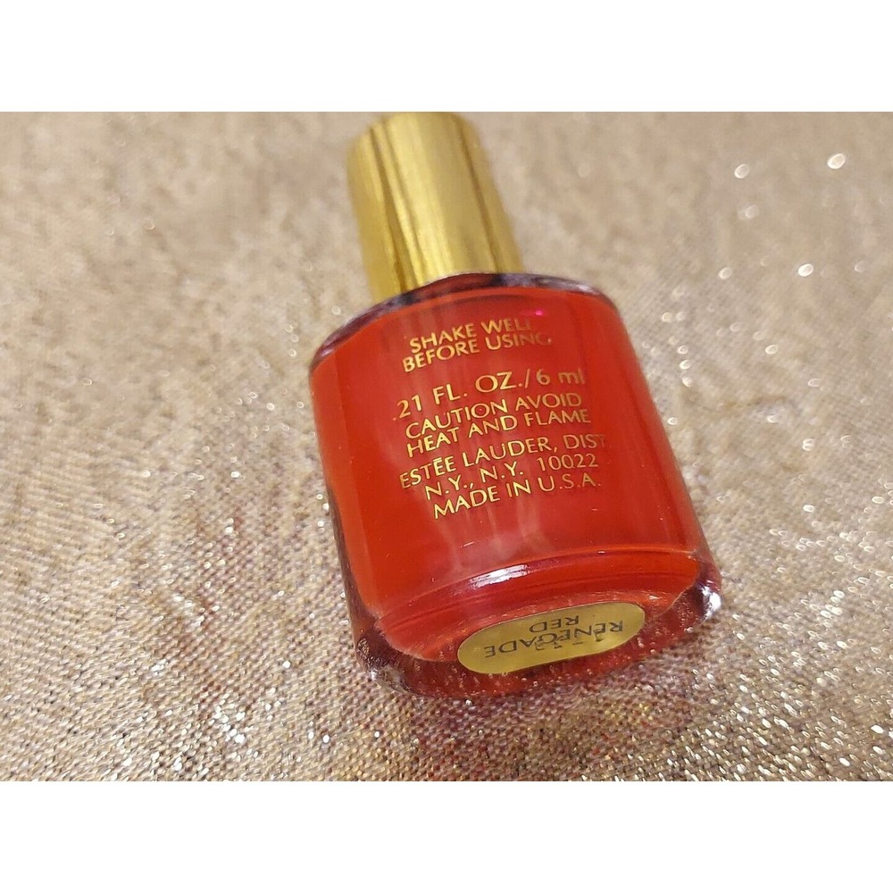 Vintage Estee Lauder Renegade Red Perfect Finish Nail Lacquer Polish .21oz HTF - Picture 7 of 8
